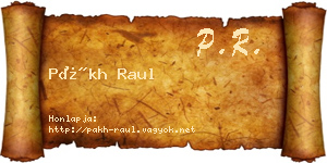 Pákh Raul névjegykártya